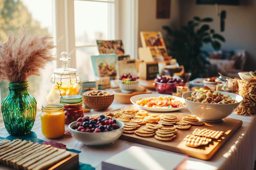 snacks bij een housewarming