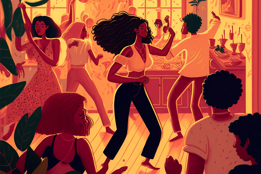 housewarming party illustratie