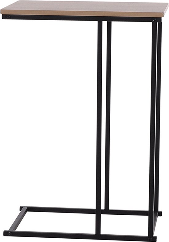 H&S Collection Bijzettafel/banktafel - 1x - zwart/bruin - 40 x 26 x 58 cm